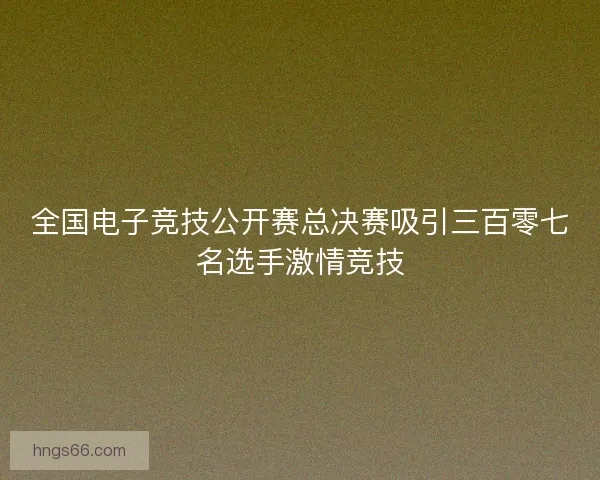 全国电子竞技公开赛总决赛吸引三百零七名选手激情竞技