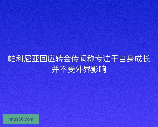帕利尼亚回应转会传闻称专注于自身成长并不受外界影响 帕利尼亚回应转会传闻称专注于自身成长并不受外界影响